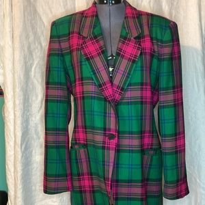 Vintage Jones New York wool plaid blazer